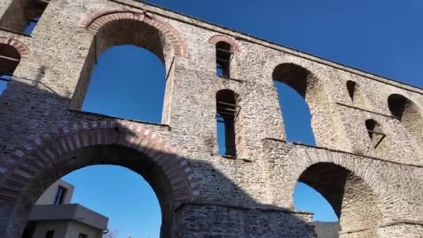 Ancient Aqueduct City Kavala Eastern Macedonia Thrace Greece — Stock Video