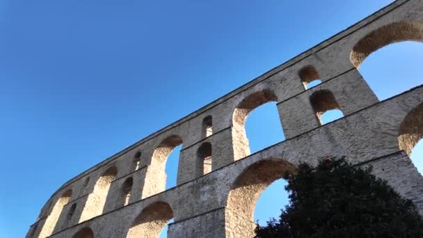 Ancient Aqueduct City Kavala Eastern Macedonia Thrace Greece — Stock Video