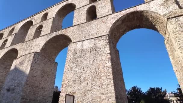 Ancient Aqueduct City Kavala Eastern Macedonia Thrace Greece — Stockvideo