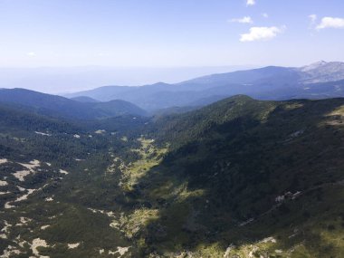 Amazing Aerial view of Pirin Mountain near Yalovarnika peak, Bulgaria