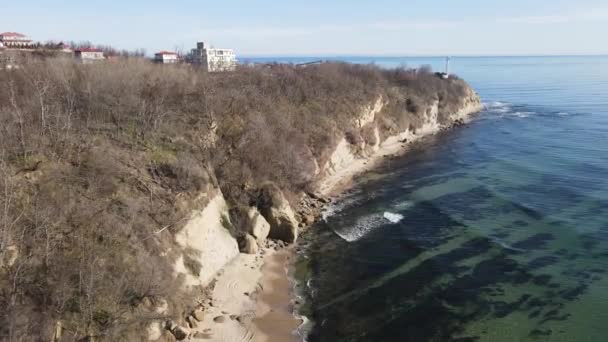 Letecký Pohled Síť Černomořského Pobřeží Saint Athanasius Cape Varna Region — Stock video