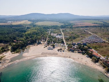 Aerial view of Black sea coast near Arapya beach, Burgas Region, Bulgaria clipart
