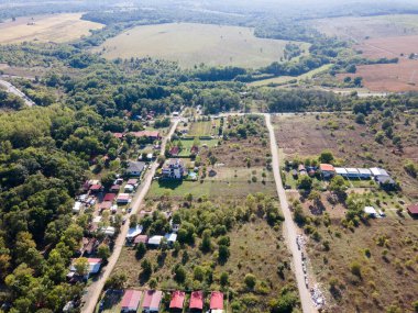 Bulgaristan 'ın Burgaz Bölgesi Arapya plajı yakınlarındaki Karadeniz kıyılarının hava manzarası