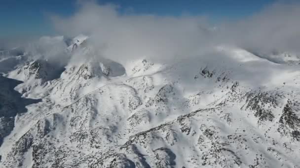 Incroyable Vue Aérienne Hiver Montagne Pirin Près Polezhan Bezbog Peaks — Video