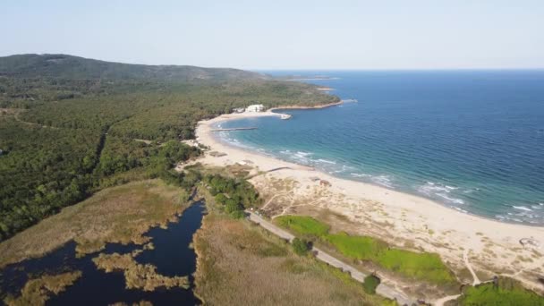 Bulgaristan Burgaz Bölgesi Perla Plajının Şaşırtıcı Hava Manzarası — Stok video