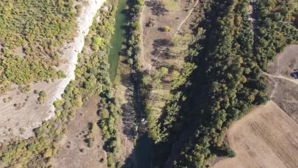 Fantastisk Flygfoto Över Aglen Canyon Vid Vit River Lovech Region — Stockvideo