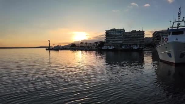 Kavala Greece December Ember 2023 Sunset Panorama Coastlinet City Kavala — 图库视频影像
