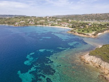 Kastri Sahili yakınlarındaki Sithonia kıyı şeridi, Chalkidiki, Orta Makedonya, Yunanistan