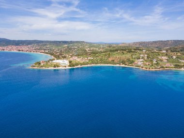 Kastri Sahili yakınlarındaki Sithonia kıyı şeridi, Chalkidiki, Orta Makedonya, Yunanistan