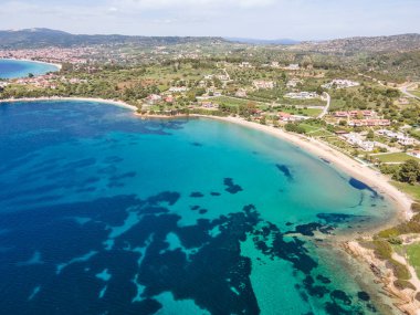 Kastri Sahili yakınlarındaki Sithonia kıyı şeridi, Chalkidiki, Orta Makedonya, Yunanistan