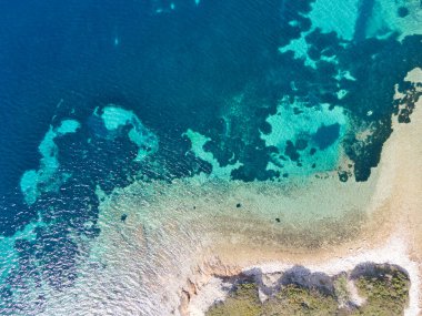 Kastri Sahili yakınlarındaki Sithonia kıyı şeridi, Chalkidiki, Orta Makedonya, Yunanistan