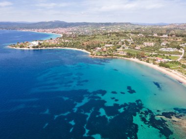 Kastri Sahili yakınlarındaki Sithonia kıyı şeridi, Chalkidiki, Orta Makedonya, Yunanistan
