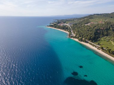 Amazing view of Sithonia coastline near Nikitis Beach, Chalkidiki, Central Macedonia, Greece clipart