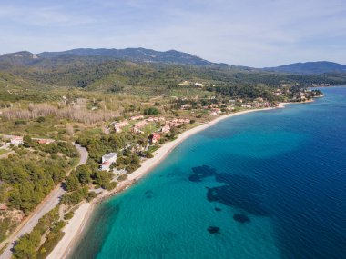 Amazing view of Sithonia coastline near Nikitis Beach, Chalkidiki, Central Macedonia, Greece clipart