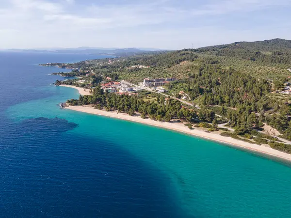 希腊中马其顿Chalkidiki市Nikitis海滩附近的Sithonia海岸线美景令人惊叹 — 图库照片