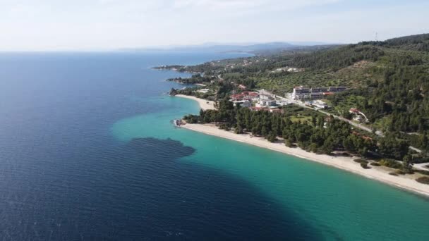 Amazing View Sithonia Coastline Nikitis Beach Chalkidiki Central Macedonia Greece — Stock Video