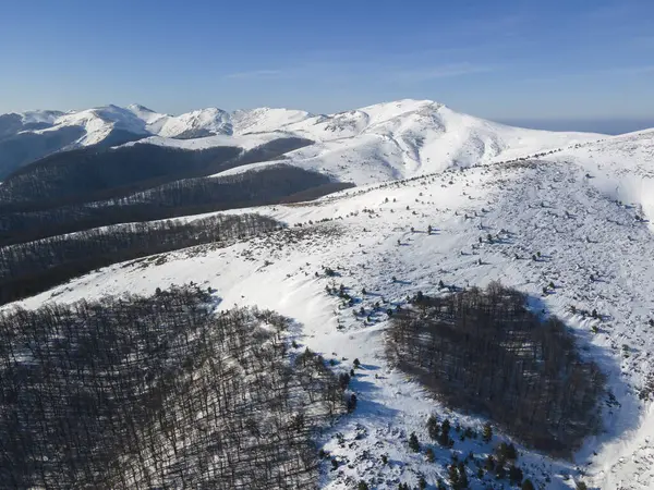 Amazing Aerial Winter View Balkan Mountains Beklemeto Pass Bulgaria — Stock Photo, Image