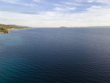Koviou Sahili yakınlarındaki Sithonia kıyı şeridi, Chalkidiki, Orta Makedonya, Yunanistan