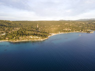 Amazing view of Sithonia coastline near Koviou Beach, Chalkidiki, Central Macedonia, Greece clipart