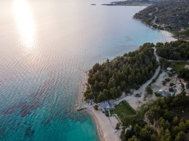 Amazing view of Sithonia coastline near Koviou Beach, Chalkidiki, Central Macedonia, Greece clipart