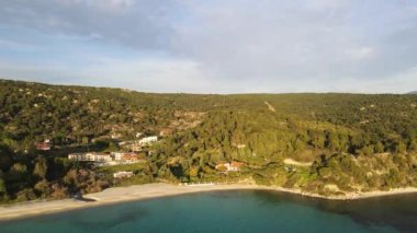 Koviou Sahili yakınlarındaki Sithonia kıyı şeridi, Chalkidiki, Orta Makedonya, Yunanistan