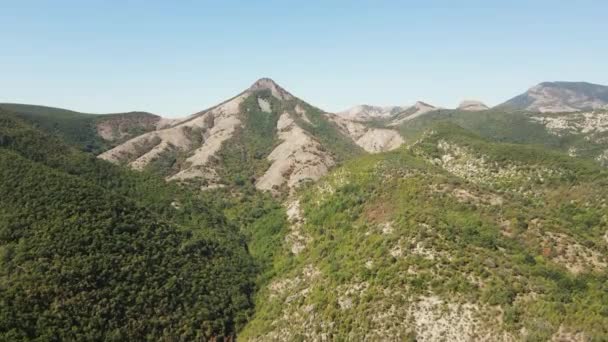 Vista Aérea Del Pico Kazanla Radimar Las Montañas Rhodope Región — Vídeos de Stock