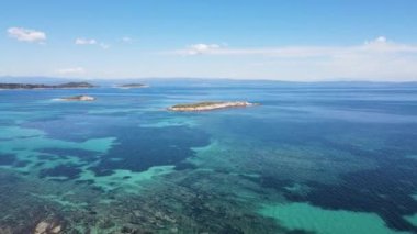 Karydi Sahili yakınlarındaki Sithonia kıyı şeridi, Chalkidiki, Orta Makedonya, Yunanistan