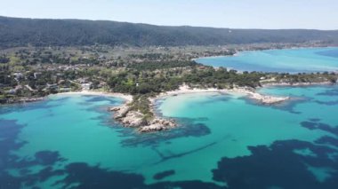 Karydi Sahili yakınlarındaki Sithonia kıyı şeridi, Chalkidiki, Orta Makedonya, Yunanistan