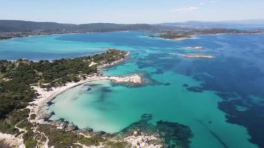 Karydi Sahili yakınlarındaki Sithonia kıyı şeridi, Chalkidiki, Orta Makedonya, Yunanistan