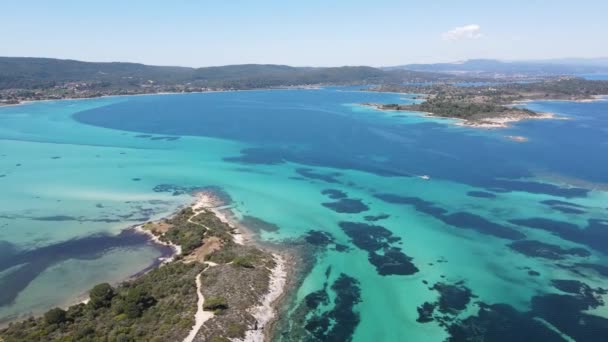 Amazing View Sithonia Coastline Karydi Beach Chalkidiki Central Macedonia Greece — Stock Video