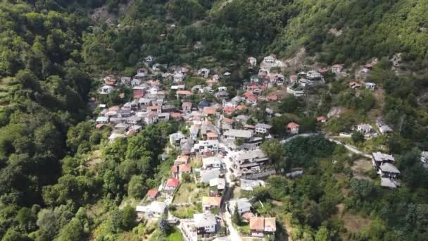 Vue Aérienne Village Delchevo Région Blagoevgrad Bulgarie Vidéo De Stock Libre De Droits