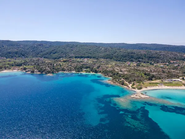 stock image Amazing view of Sithonia coastline near Lagonisi Beach, Chalkidiki, Central Macedonia, Greece