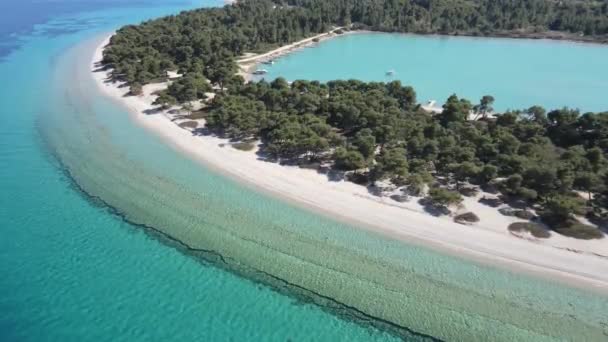 Niesamowity Widok Wybrzeże Kassandry Pobliżu Lagoon Beach Chalkidiki Centralna Macedonia — Wideo stockowe