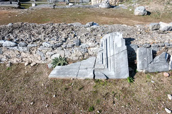 Древние Руины Археологической Области Филиппы Восточная Македония Фракия Греция Стоковая Картинка
