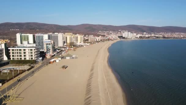 Amazing Aerial View Resort Sunny Beach Burgas Region Bulgarije — Stockvideo