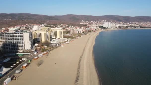 Niesamowity Widok Lotu Ptaka Kurort Sunny Beach Obwód Burgas Bułgaria — Wideo stockowe