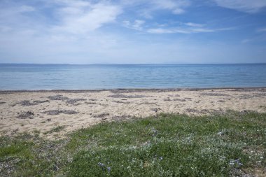Kastri Sahili yakınlarındaki Sithonia kıyı şeridi, Chalkidiki, Orta Makedonya, Yunanistan