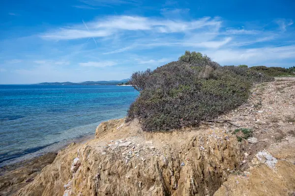 希腊中马其顿Chalkidiki的Kastri海滩附近的Sithonia海岸线美景令人惊叹 — 图库照片