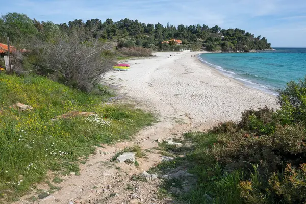 希腊中马其顿Chalkidiki的Koviou海滩附近的Sithonia海岸线美景令人惊奇 — 图库照片