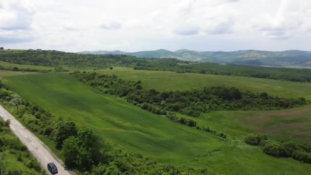 Increíble Vista Aérea Montaña Vitosha Cerca Aldea Rudartsi Región Pernik Videoclip