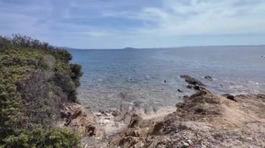 Kastri Sahili yakınlarındaki Sithonia kıyı şeridi, Chalkidiki, Orta Makedonya, Yunanistan