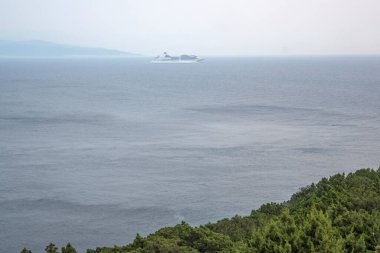 Lefkada, İyon Adaları, Yunanistan 'ın şaşırtıcı güneş batımı manzarası