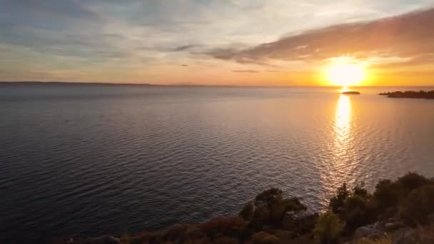 Toller Blick Auf Die Küste Von Sithonia Der Nähe Des — Stockvideo