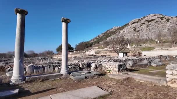 Ruínas Antiga Cidade Filipos Macedônia Oriental Trácia Grécia — Vídeo de Stock
