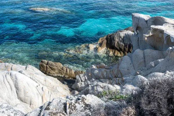 Amazing View Sithonia Coastline Orange Beach Chalkidiki Central Macedonia Greece lizenzfreie Stockfotos
