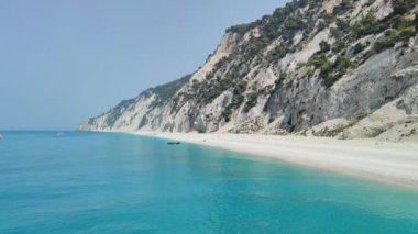 Lefkada, İyon Adaları, Yunanistan 'ın kıyı şeridinin inanılmaz panoramik manzarası