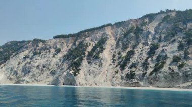 Lefkada, İyon Adaları, Yunanistan 'ın kıyı şeridinin inanılmaz panoramik manzarası