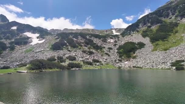 Amazing Summer View Pirin Mountain Muratovo Lake Bulgaria — Stok Video