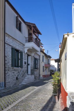 KAVALA, GREECE - 27 Aralık 2023: Eski Kavala kenti, Doğu Makedonya ve Trakya, Yunanistan