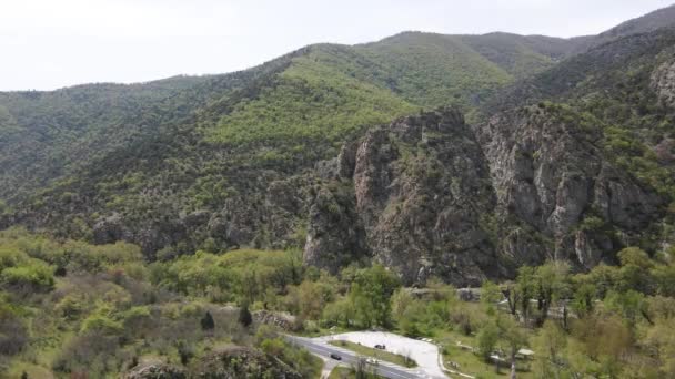Vue Aérienne Rivière Struma Traversant Gorge Kresna Bulgarie — Video